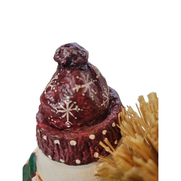 Snowman Gourd Folk Art Figurine 1988 Enesco Vicki Thomas Signed "Read" - Picture 11 of 13